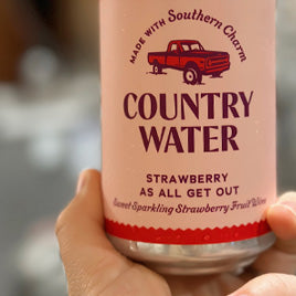 A can of Country Water "Strawberry As All Get Out" flavor